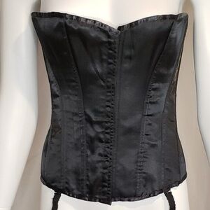 VICTORIAS SECRET Black Satin Lingerie corset